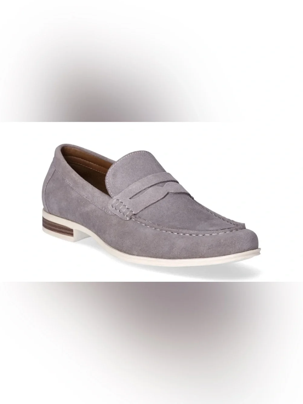 New Madden NYC Men's Clay Loafer Size 7 Men's Grey Suede Penny Loafers